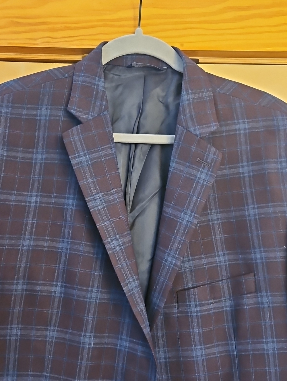 Ralph Lauren Maroon Plaid Blazer with Blue Windowpane
